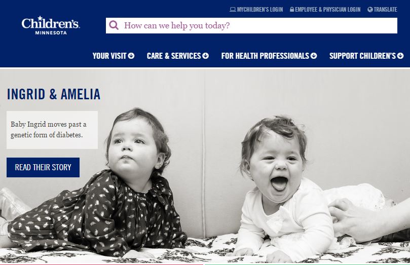 Children's Hospital WordPress Homepage