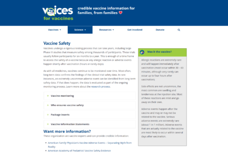 Voices For Vaccines Resource Pages